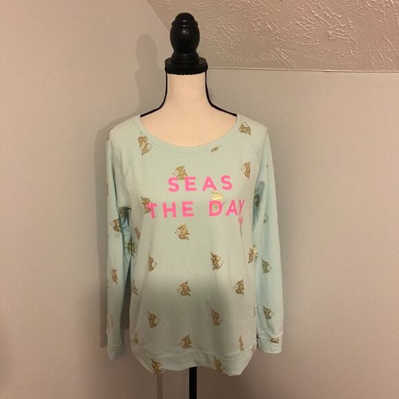 Lilly Pulitzer Braydon Pullover UPF 50+ Pink Sunset Seas the Day Graphic - MED - Picture 2 of 11